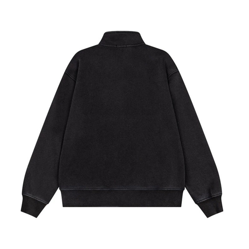 Herren Militärisch inspirierte Sweatjacke mit Stehkragen und Zierknopfleisten Drune