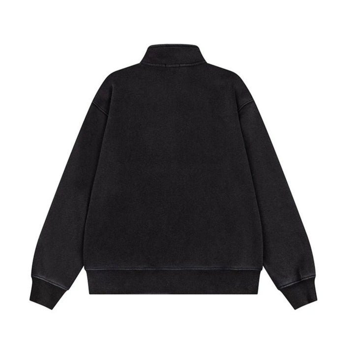 Herren Militärisch inspirierte Sweatjacke mit Stehkragen und Zierknopfleisten Drune