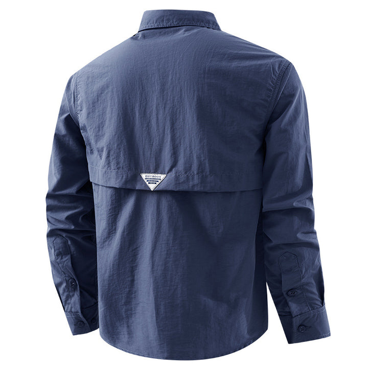 Herren nan leichtes UV-Schutz Outdoor-Hemdjacke mit atmungsaktivem Mesh-Futter, Klappentaschen und schnell trocknender Webstruktur Drune