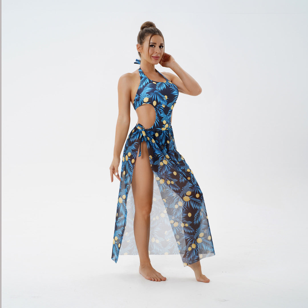 Damen Bademantel mit seitlichen Cut-Outs Drune