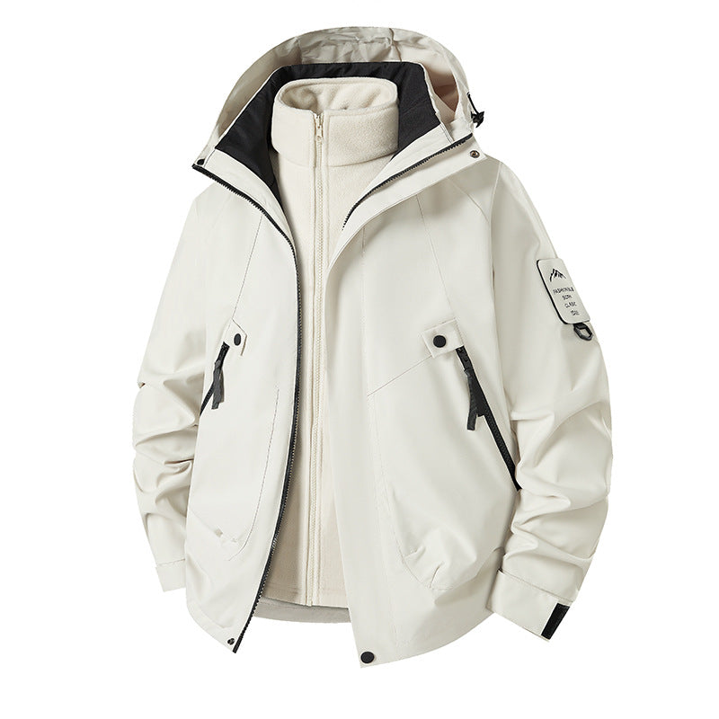 Herren 3‑in‑1 Softshell-Parka mit abnehmbarer Fleece-Innenjacke und technischer Kapuze Drune