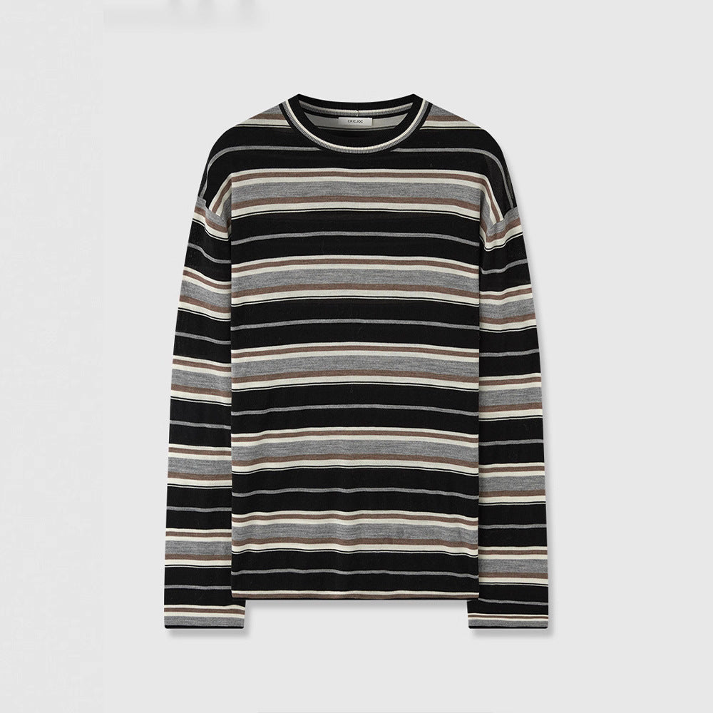 Damen Langarmshirt mit modischem Streifenmuster Drune