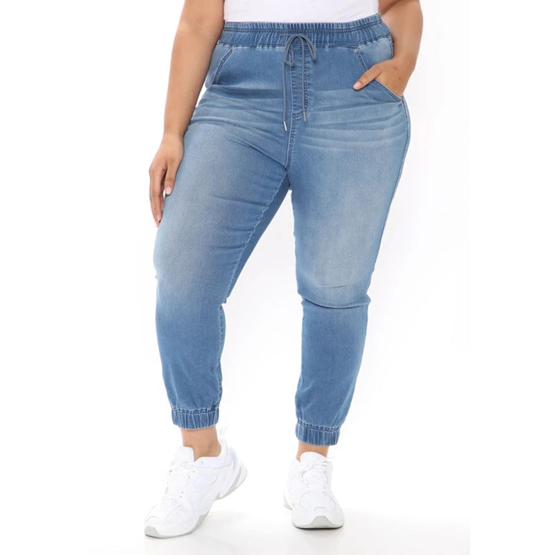 Damen Jogginghose aus weichem Denim mit verstellbarem Bündchen Drune