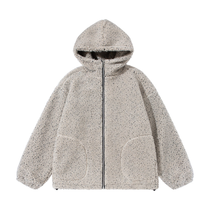 Unisex Boxy Teddy‑Fleece Kapuzenjacke mit Reißverschluss Drune