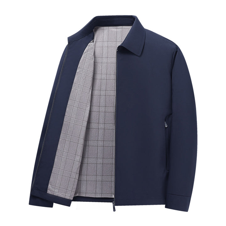 Herren Leichte Harrington‑Jacke mit Softshell‑Außenmaterial und Glencheck‑Futter Drune