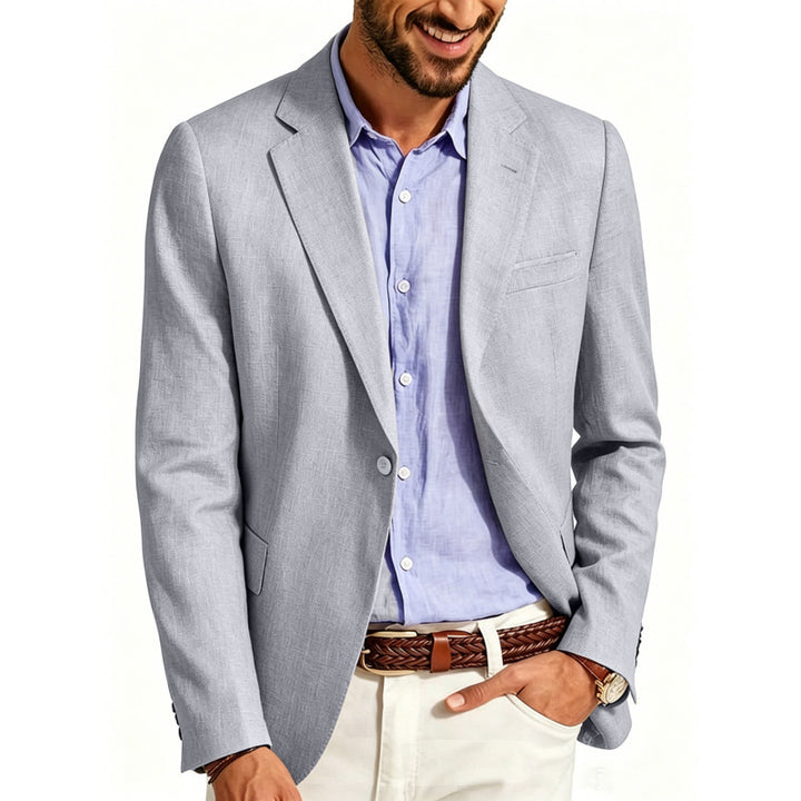 Herren Sommerliches Leinen-Blazer-Sakko mit atmungsaktivem Gewebe und taillierter Passform Drune