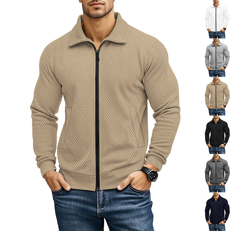 Herren bequeme und stylische Kapuzenjacke mit strukturiertem Gewebe Drune