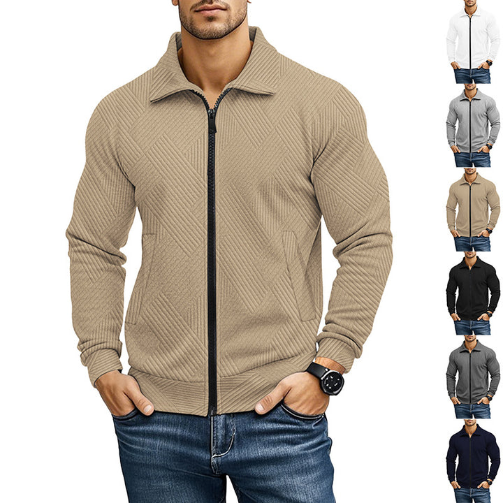 Herren bequeme und stylische Kapuzenjacke mit strukturiertem Gewebe Drune