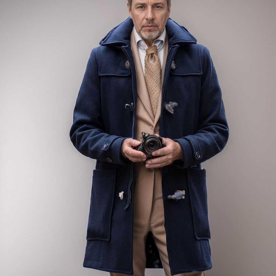 Herren eleganter Dufflecoat mit hochwertigen Details und traditionellem Design Drune