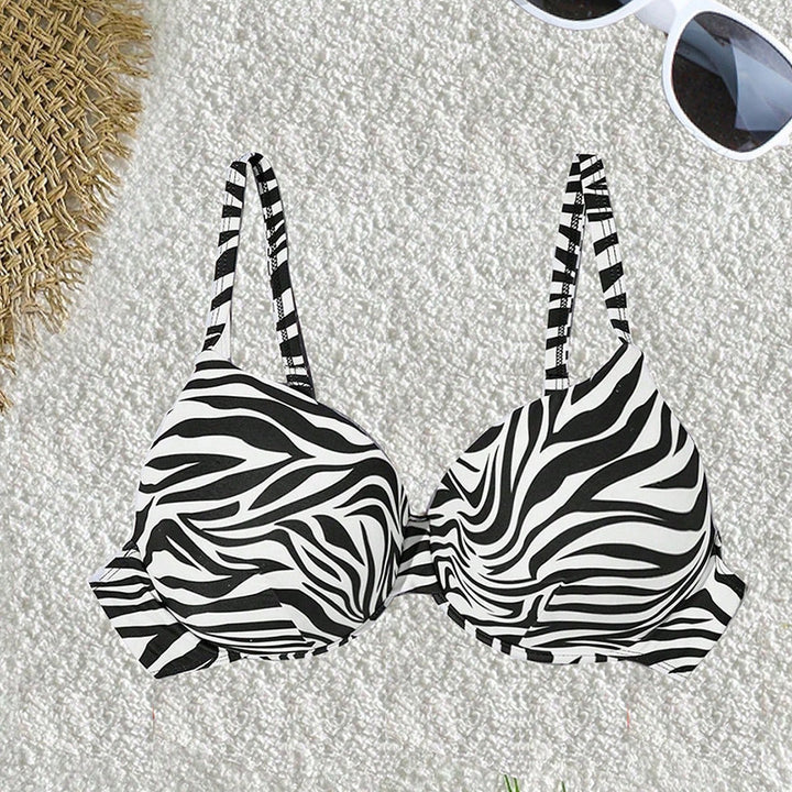Damen Triangel-Bikinioberteil mit raffinierten Rüschendetails und verstellbaren Trägern Drune