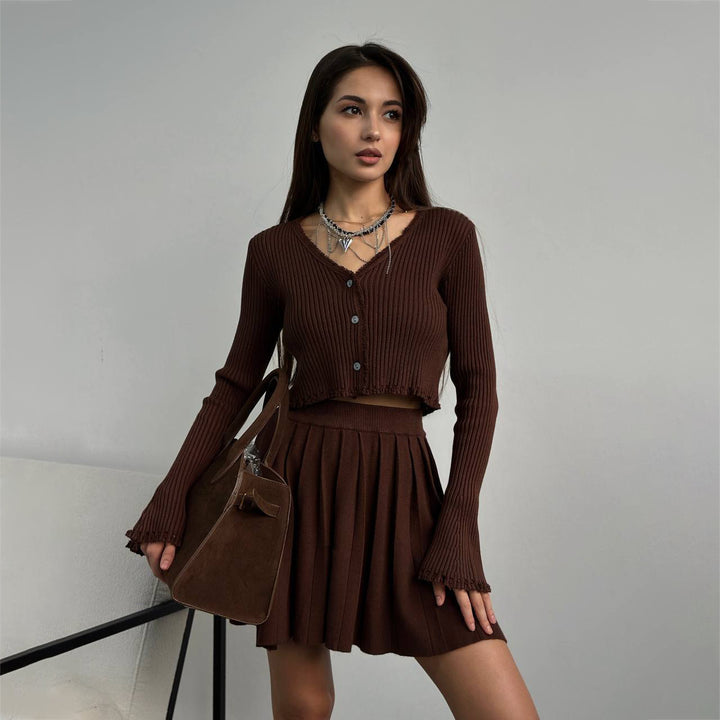 Damen kurzärmliges Strickoberteil Drune