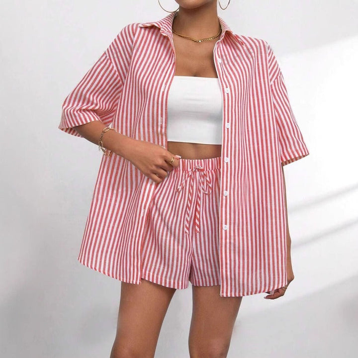 Damen lässiges Hemd und Shorts Set Drune