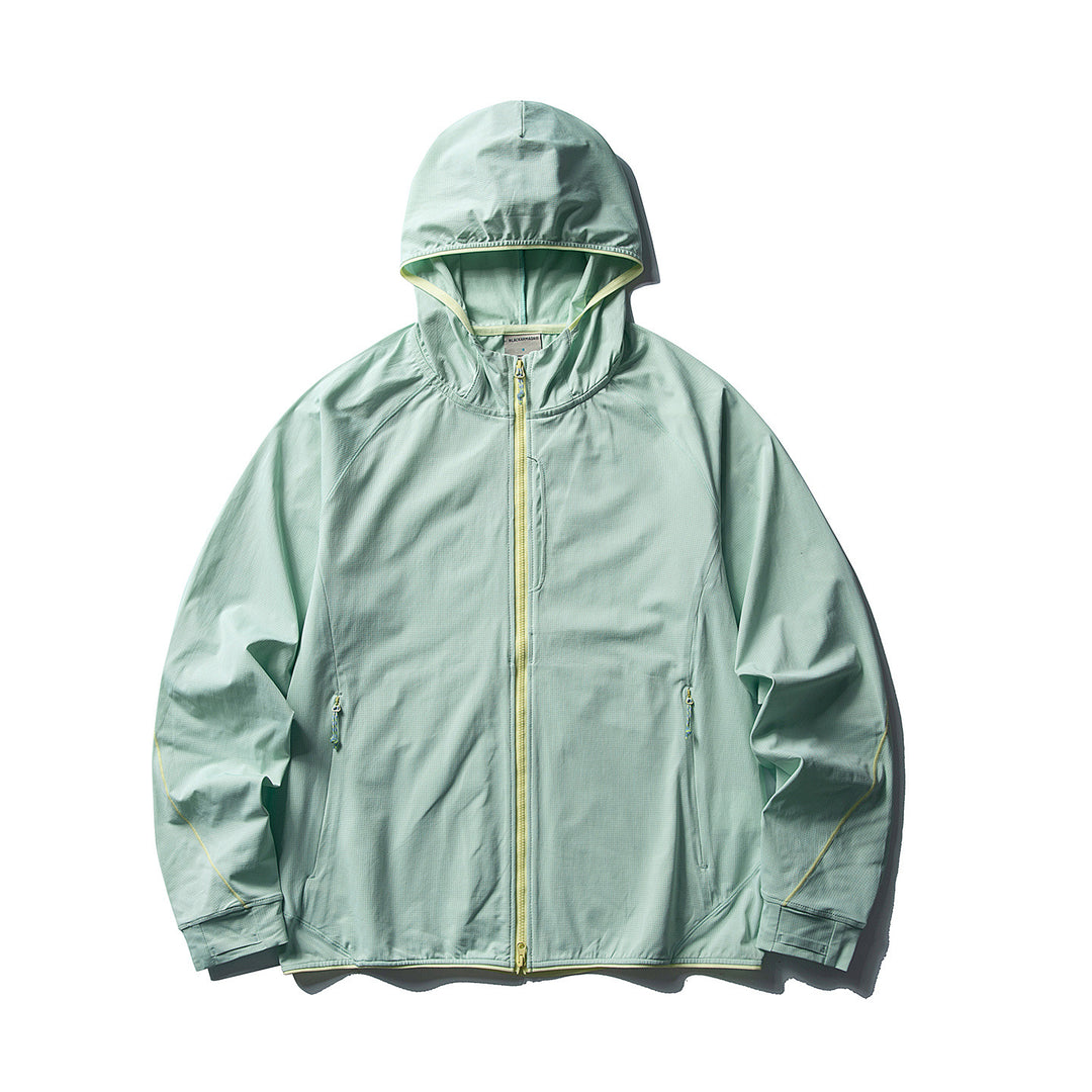 Damen Leichte Ripstop-Outdoor-Kapuzenjacke mit Raglanärmeln und Reißverschlusstaschen Drune