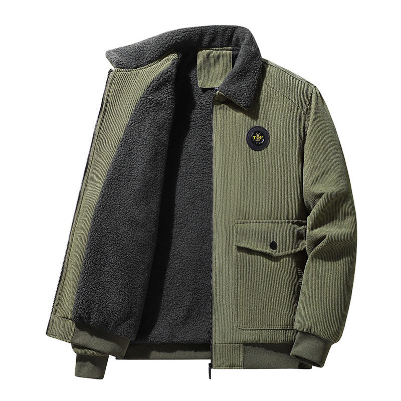 Herren Weiche Cordjacke mit Fleece-Futter Drune