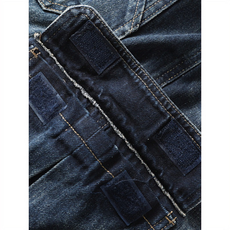 Herren Cargo-Jeans mit aufgesetzten Beintaschen und Used-Waschung Drune