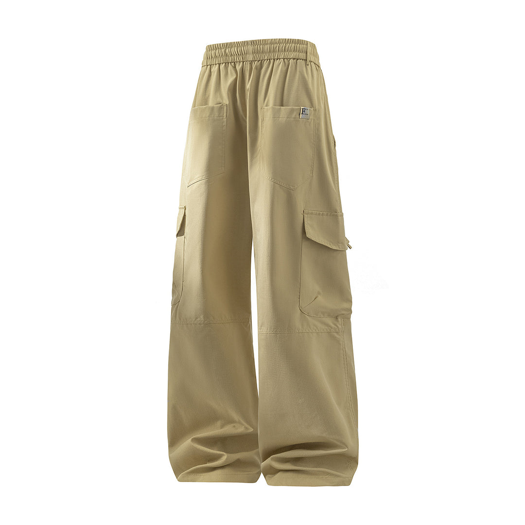 Herren Weite Cargo-Hose mit Tunnelzugbund, Utility‑Klappentaschen & entspannter Baggy‑Silhouette Drune