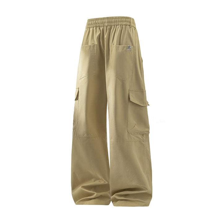 Herren Weite Cargo-Hose mit Tunnelzugbund, Utility‑Klappentaschen & entspannter Baggy‑Silhouette Drune