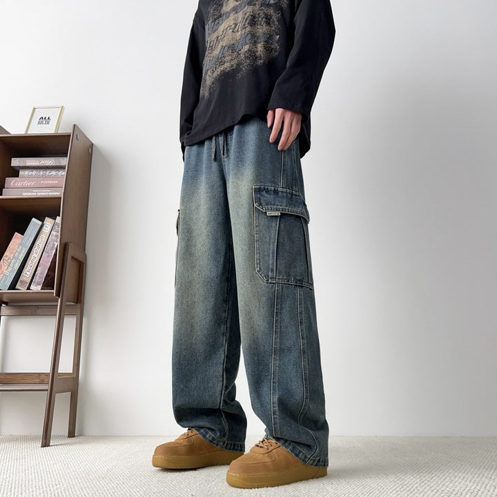 Herren Cargo-Jeans mit weitem Schnitt und Taschen Drune