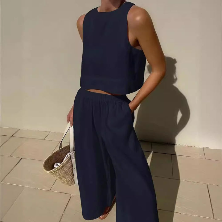 Femme Entspanntes Fit Leinen Co-Ord Set Drune
