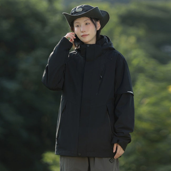 Herren Zweifarbige Wind- und Wasserabweisende Softshelljacke mit Kapuze Drune