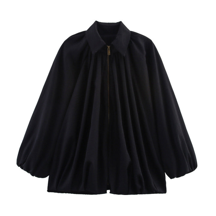 Damen Modische Bluse mit Volants und Reißverschluss Drune