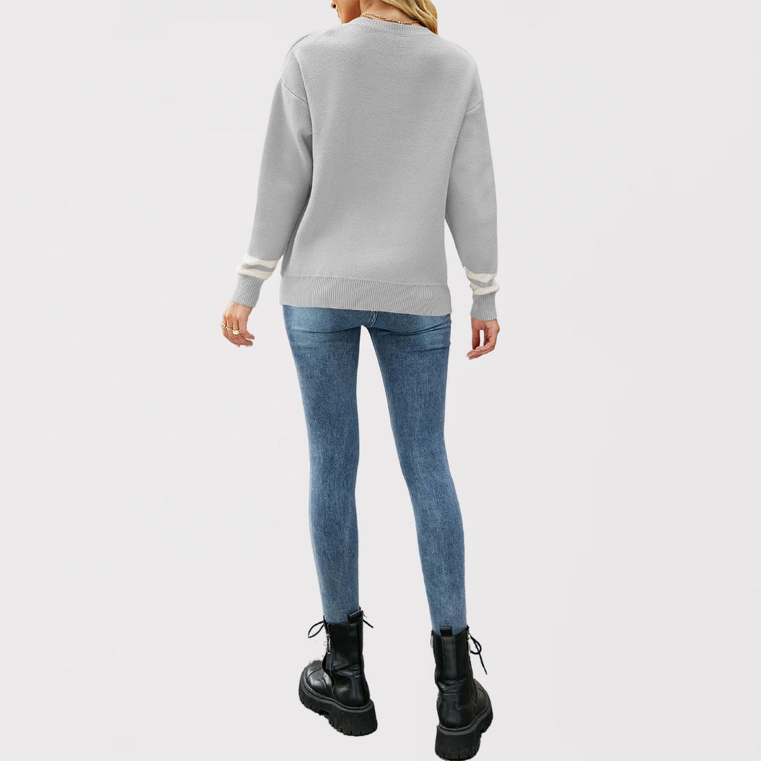 Damen lässiger Pullover mit trendigem Logo-Design Drune