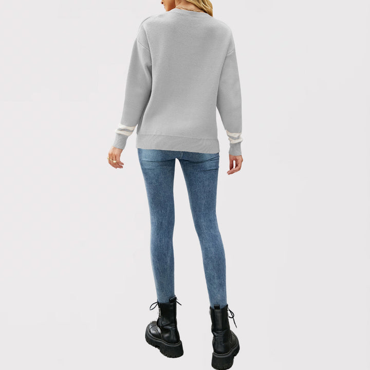 Damen lässiger Pullover mit trendigem Logo-Design Drune