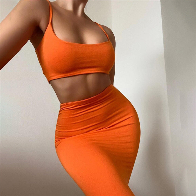 Damen figurbetontes Tube-Top und Bleistiftrock Set Drune