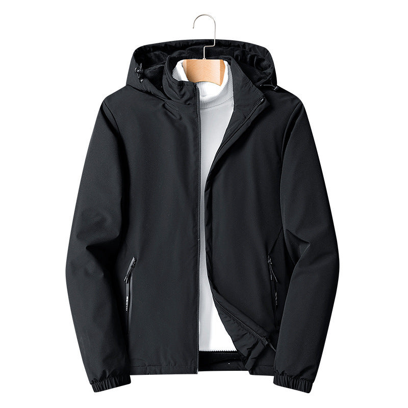 Herren Leichte Softshelljacke mit Microfleece-Futter, Kapuze und verdeckten Reißverschlusstaschen Drune