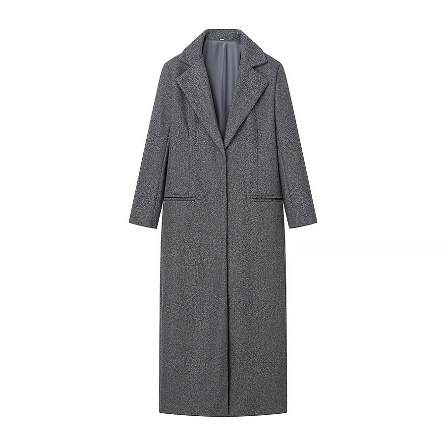 Damen Taillierter Longline-Cape-Mantel aus Wollmix mit überfallendem Cape-Detail Drune