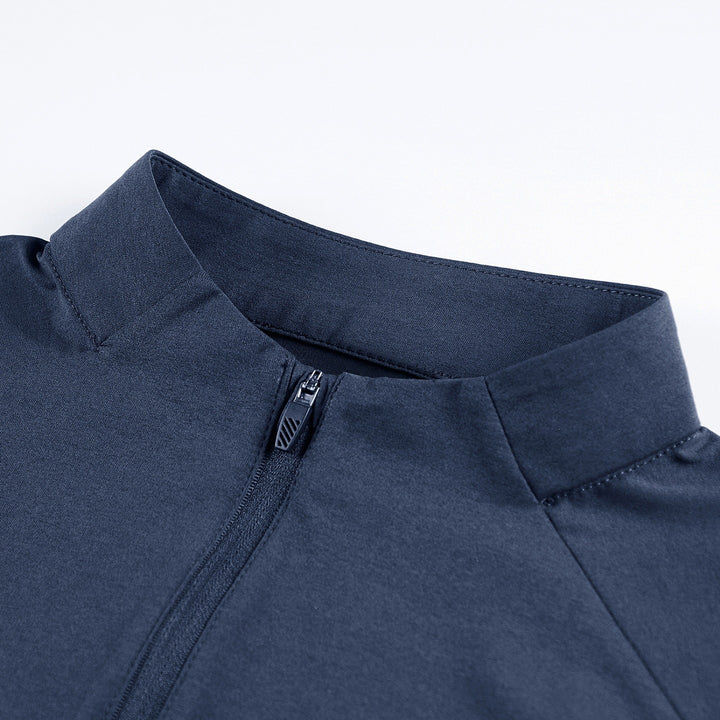 Herren Langarm-Halbreißverschluss-Performance-Pullover mit Stehkragen und technischem Stretch Drune