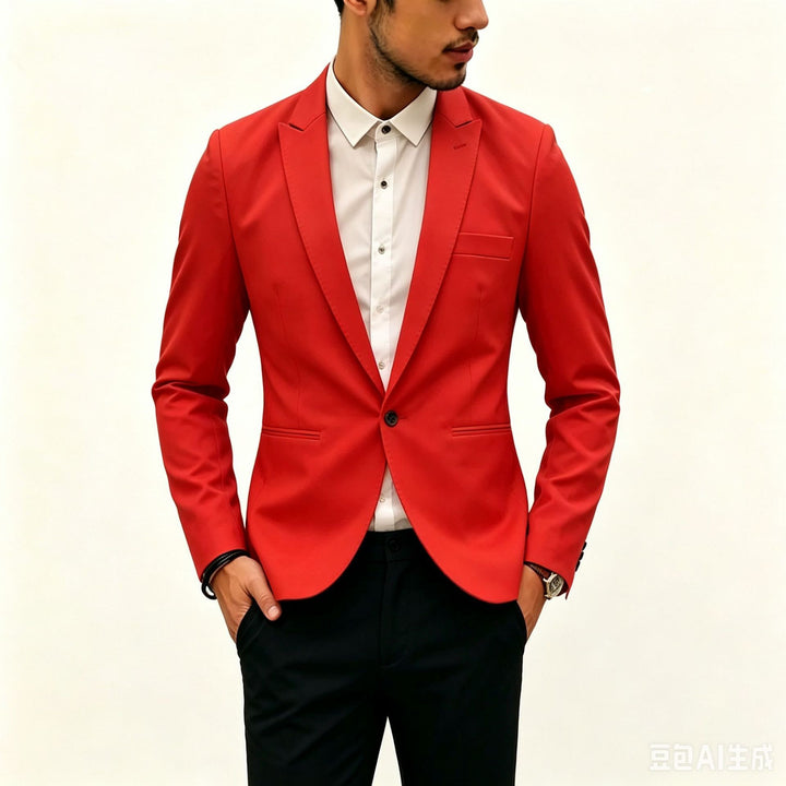 Herren Zweiteiliges Slim‑Fit Anzugset mit schmalem Revers und Stretchgewebe Drune