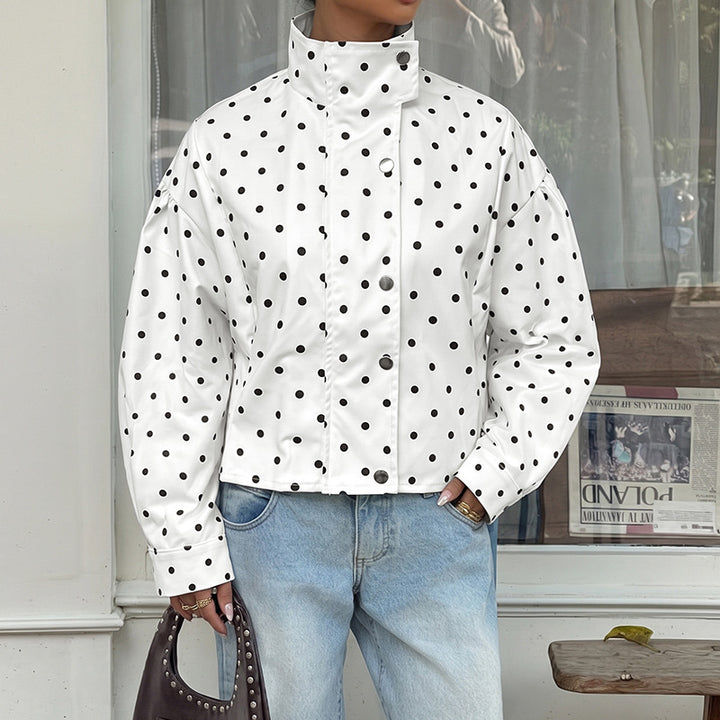 Damen Polka-Dots Pullover Jacke Drune