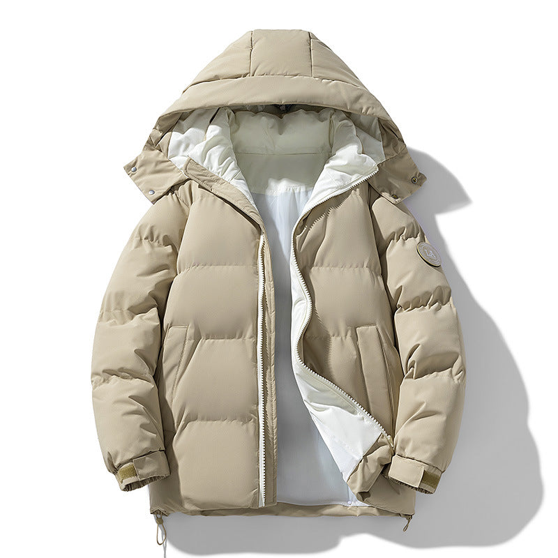 Herren urbaner Thermo-Parka mit dreidimensionaler Steppung, Zwei-Wege-Reißverschluss und verstellbarem Saum Drune