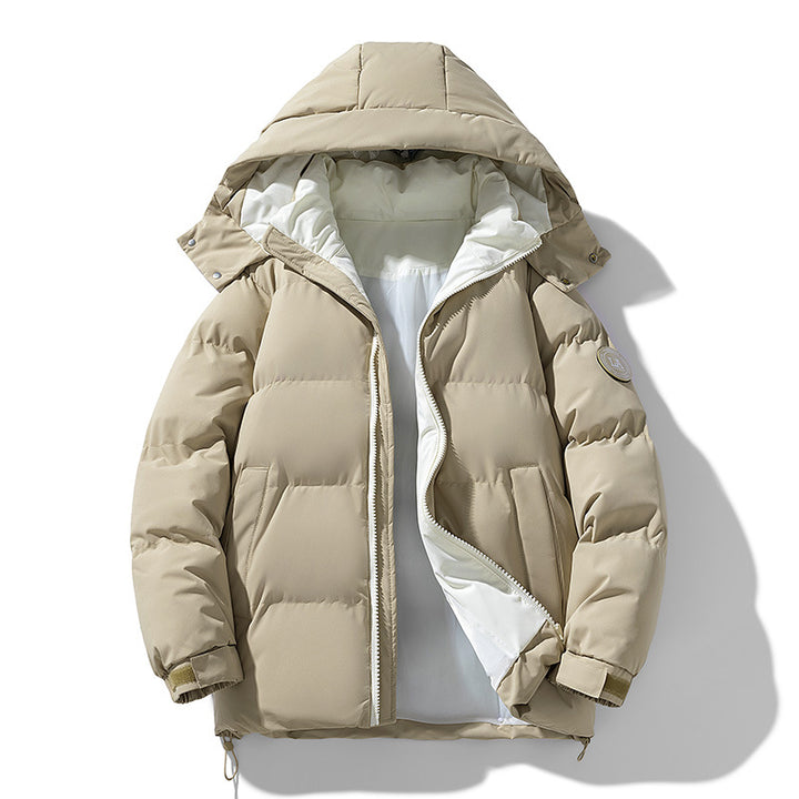 Herren urbaner Thermo-Parka mit dreidimensionaler Steppung, Zwei-Wege-Reißverschluss und verstellbarem Saum Drune