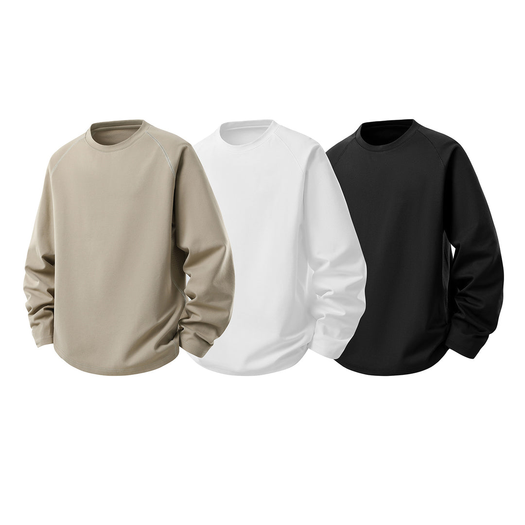 Herren Oversize-Langarm-Sweatshirt mit Raglanärmeln und abgerundetem Saum Drune
