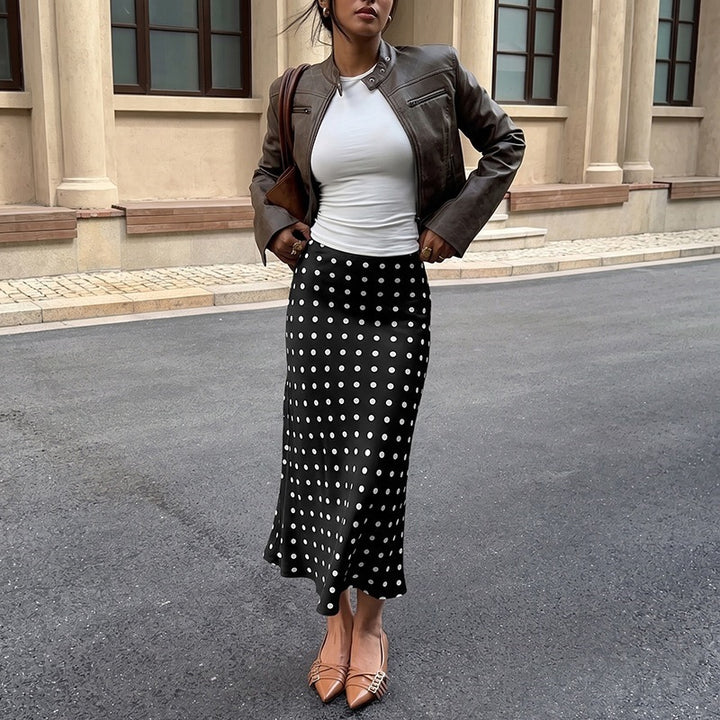 Damen Maxirock mit Punkten und elegantem Schnitt Drune