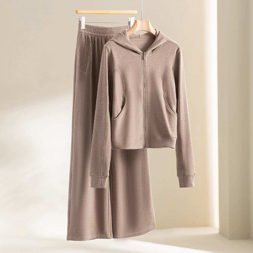 Damen Weite Komforthose mit hohem elastischem Bund und seitlichen Eingrifftaschen Drune