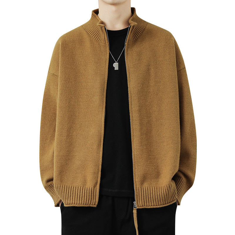 Damen Freizeit Strickjacke mit hohem Kragen und Reißverschluss Drune