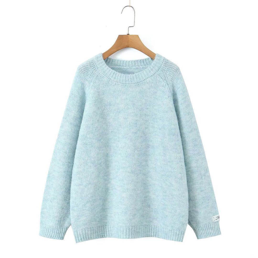 Damen Kuscheliger Strickpullover mit Rundhalsausschnitt Drune