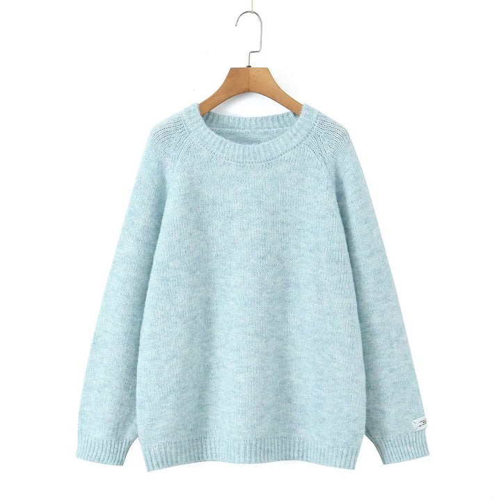 Damen Kuscheliger Strickpullover mit Rundhalsausschnitt Drune