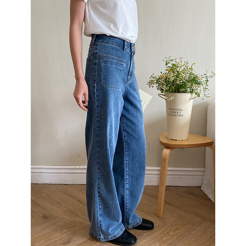 Damen weit geschnittene High-Waist Jeans Drune