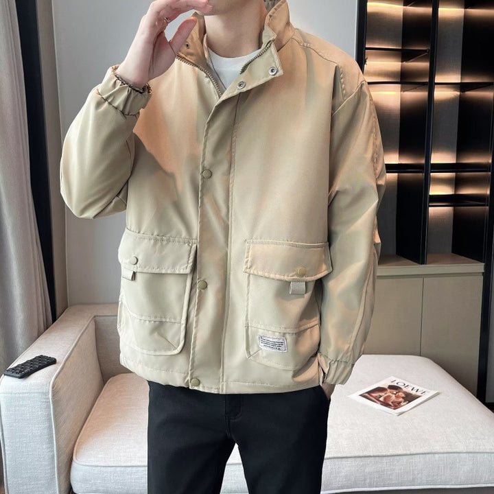 Unisex modische Utility-Jacke mit hohem Kragen Drune