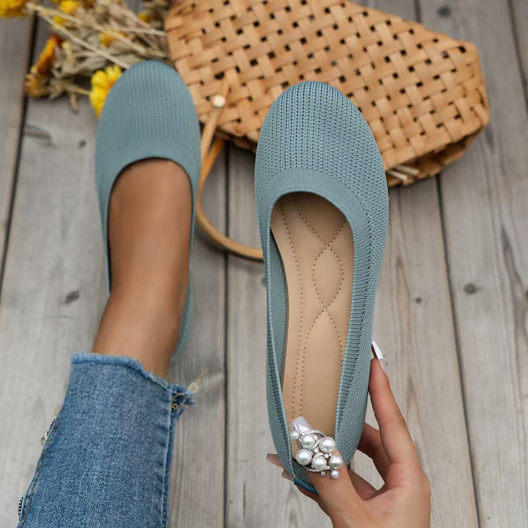 Damen bequeme Textil-Ballerinas im modernen Rippendesign Drune