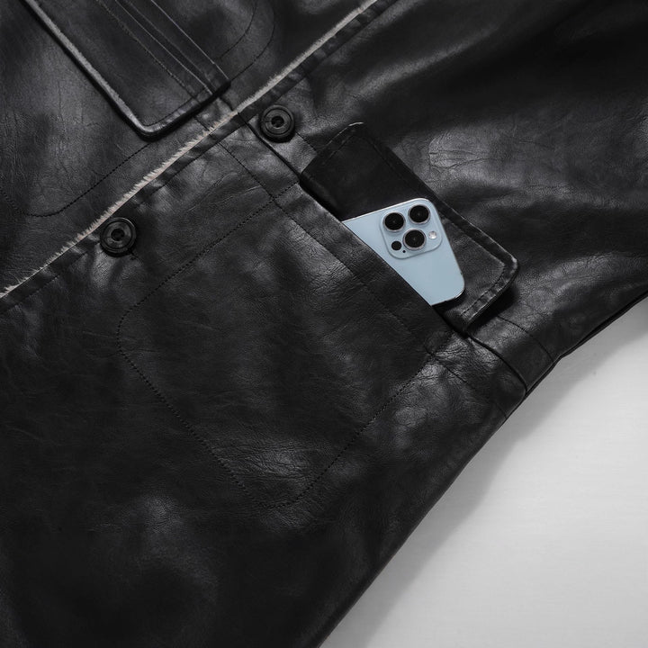 Herren Elegante Lederjacke mit weichem Innenfutter Drune
