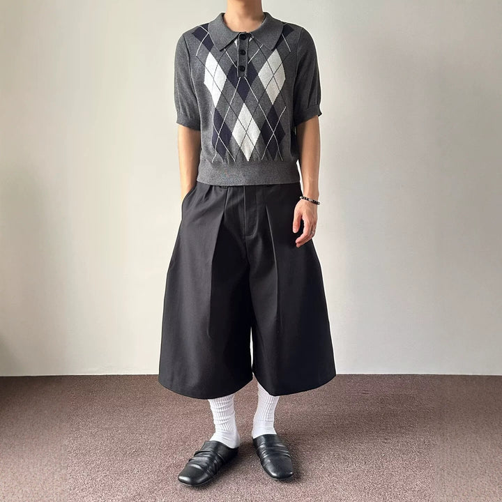 Herren modische Strick-Polo mit Grafiken Drune