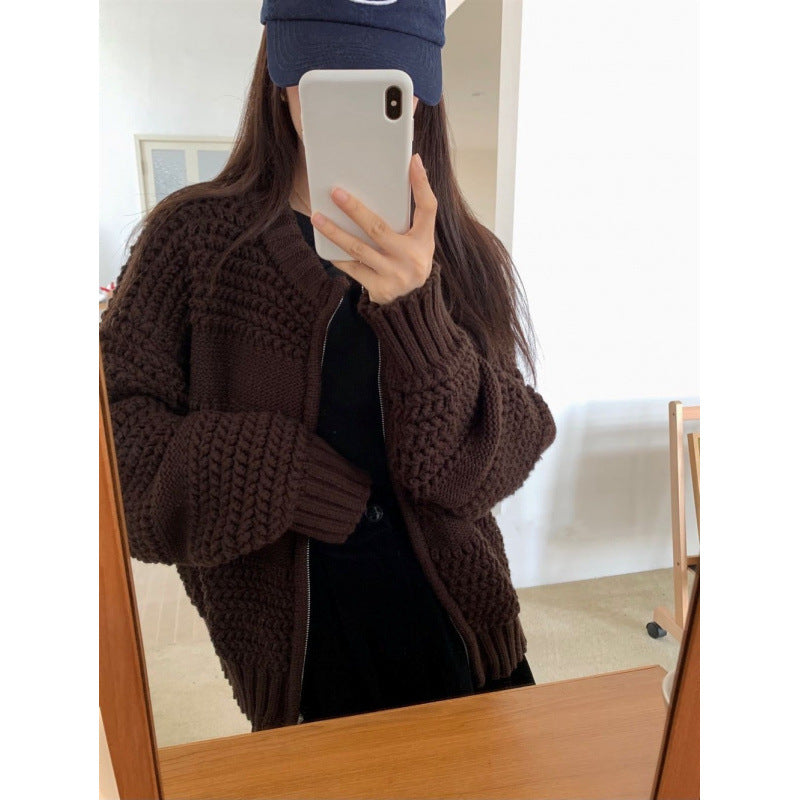 Damen komfortable Strickjacke mit strukturiertem Design Drune