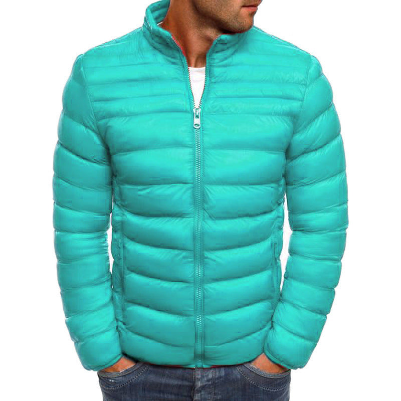 Herren modische Steppjacke mit hohem Kragen und seitlichen Reißverschlusstaschen Drune