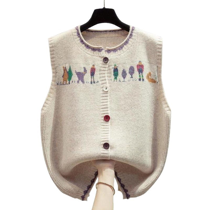 Damen Strickweste mit verspieltem Motiv Drune