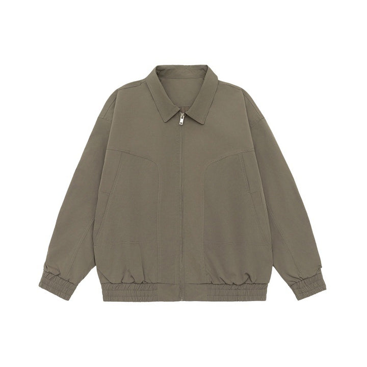 Unisex Oversize-Blousonjacke mit Hemdkragen und elastischem Bund Drune